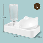 Pet Feeder 2-In-1 Pet Feeding Bowl Dog Cat Automatic Water Dispenser with Removable Stainless Steel Bowls Pet Supplies