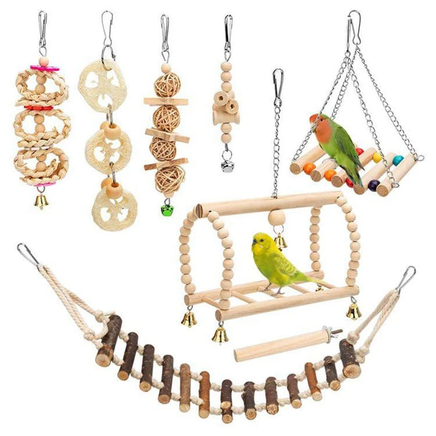 8 Piece Set Bird Toys