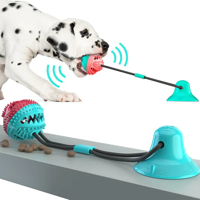 Interactive Slow Feeder Chew Toy with Rope and Suction Cup