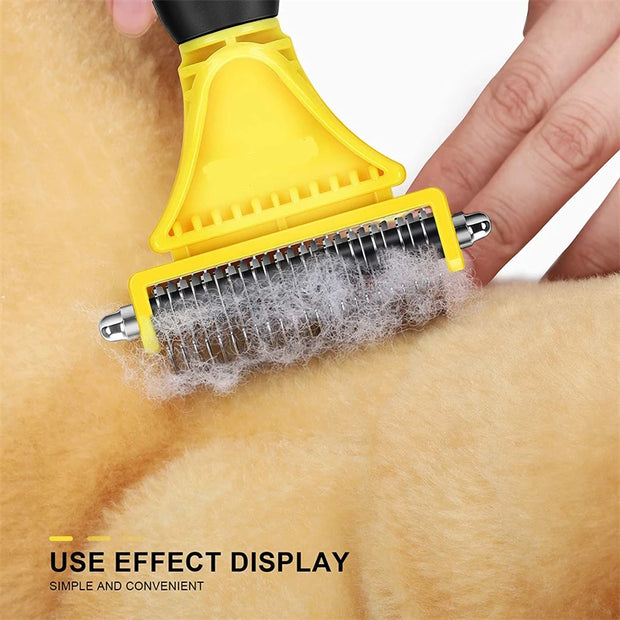 Two-Sided Shedding and Dematting Brush