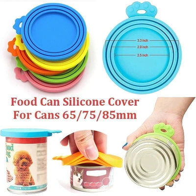 Reusable 3 In 1 Pet Food Can Silicone Cover